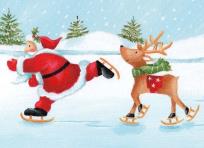 Opakowanie Karnet B6 z kopertą Święta Santa Skating