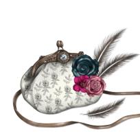 Opakowanie Karnet Swarovski kwadrat CL0303_BL Torebka pióra