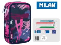 Opakowanie Piórnik MILAN 2-poziomowy z wyposażeniem ARTY GEO róż