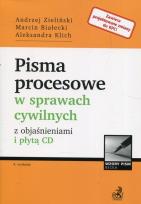Okładka książki Pisma procesowe w sprawach cywilnych z objaśnieniami i płytą CD