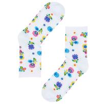 Opakowanie Skarpety damskie - roz.38-40 łowickie kwiaty białe