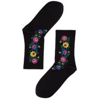 Opakowanie Skarpety damskie-roz. 38-40 kwiaty łowickie czarne