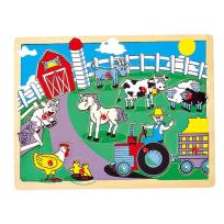 Opakowanie Układanka drewniana Farma uchwyty