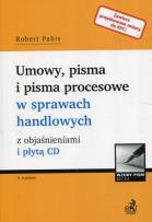 Okładka książki Umowy pisma i pisma procesowe w sprawach handlowych z objaśnieniami i płytą CD