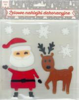 Opakowanie Żelowe naklejki dekoracyjne - BN Mikołaj i łoś