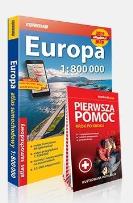 Okładka książki Atlas samochodowy Europa 2019/2020 +pierwsza pomoc