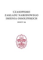 Okładka książki Czasopismo Zakładu Narodowego im. Ossolińskich, zeszyt 29