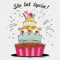 Opakowanie Karnet 155x155 Urodziny - Tort