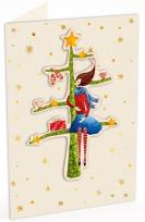 Opakowanie Karnet C6 naklejany + koperta Święta Kobieta na choince