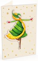 Opakowanie Karnet C6 naklejany + koperta Święta Tańcząca kobieta