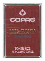 Opakowanie Karty do gry Copag 100% Plastic Poker size Jumbo Index czerwone