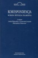 Okładka książki Korespondencja Romana Witolda Ingardena Z dziejów Studia Philosophica Commentarii Societatis Philosophicae Polonorum