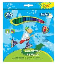 Opakowanie Kredki Lambo School trójkątne 24 kolory opakowanie kartonowe  L322K24 GC