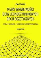 Okładka książki Miary wrażliwości ceny jednoczynnikowych opcji egzotycznych