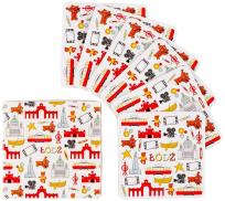 Opakowanie Podkładki korkowe FOLK - Łódź symbole (6 szt.)