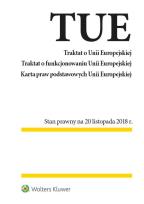 Okładka książki Traktat o Unii Europejskiej Traktat o funkcjonowaniu Unii Europejskiej