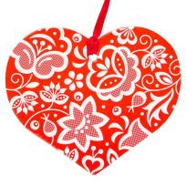 Opakowanie Zawieszka na choinkę - serce kujawskie czerwone