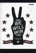 Opakowanie Zeszyt A5  w kratkę 60 kartek We will win