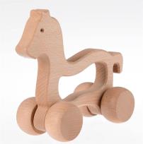Opakowanie Drewniane zwierzątko na kółkach - Konik