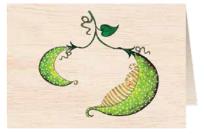 Opakowanie Karnet drewniany C6 + koperta Narodziny fasolka