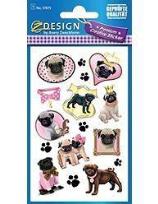 Opakowanie Naklejki papierowe premium - mopsy