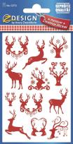 Opakowanie Naklejki Świąteczne - Renifery