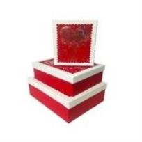 Opakowanie Pudełko Walentynka czerwony-biały M ROZETTE