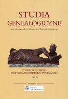 Opakowanie Studia genealogiczne poświęcone pamięci Profesora Włodzimierza Dworzaczka Tom 3