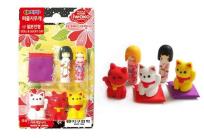 Opakowanie Zestaw gumek do ścierania - Kokeshi i kotek