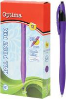 Opakowanie Długopis OPTIMA Soft Touch 521 FIOLET Op. 12szt.