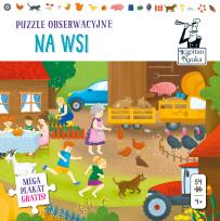 Okładka książki Kapitan Nauka Puzzle obserwacyjne Na wsi 4+ 54 elementy + plakat