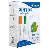 Opakowanie Marker Pintor zestaw pomarańcz/ziel+koszulka PILOT