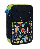 Opakowanie Piórnik 2 poz. z wyprawką SH Space czarny MILAN