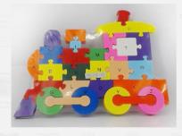 Opakowanie Puzzle drewniane lokomotywa