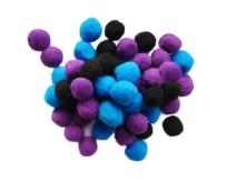 Opakowanie Zestaw Pomponów czarne, niebieskie, fioletowe 50