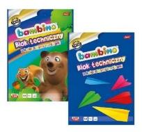 Opakowanie Blok techniczny kolorowy A4/10K (10szt) BAMBINO