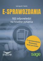 Okładka książki E-Sprawozdania 102 odpowiedzi na trudne pytania