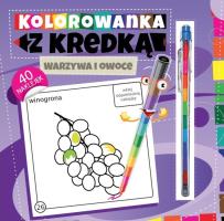 Okładka książki Kolorowanka z kredką - Warzywa i owoce