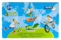 Opakowanie Kredki Lambo School Trójkątne Grube 24 Kol.Op. Metalowe