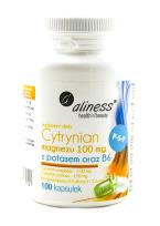 Zdjęcie produktu Aliness Cytrynian magnezu 100mg z potasem i B6 100 kaps