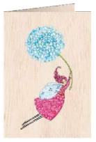 Opakowanie Cozywood Karnet drewniany C6 + koperta Kobieta z dmuchawcem