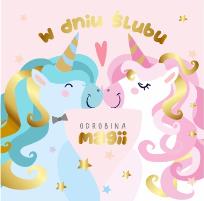 Opakowanie Karnet 155x155 Ślub - Jednorożce