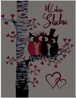 Opakowanie Karnet B6 Ślub - Sowy