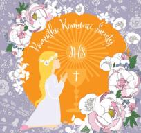 Opakowanie Karnet Swarovski kwadrat CL102_SG Komunia