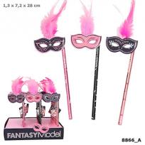 Opakowanie OŁÓWEK Z MASKĄ I PIÓRKAMI FANTASY MODEL 8866 MIX WZORÓW