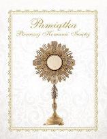 Okładka książki Pamiątka Pierwszej Komunii Świętej (monstrancja)