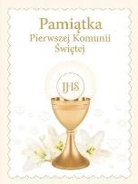 Okładka książki Pamiątka Pierwszej Komunii Świętej (złoty kielich)
