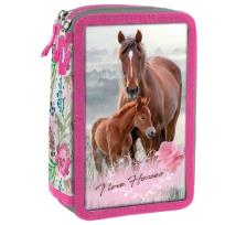 Opakowanie Piórnik trójkomorowy Konie 18 DERFORM