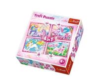 Opakowanie Puzzle 4w1 Magiczny świat Jednorożców TREFL