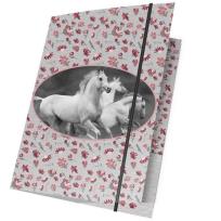 Opakowanie Teczka z gumką A4 szara w kwiatki 15 sztuk